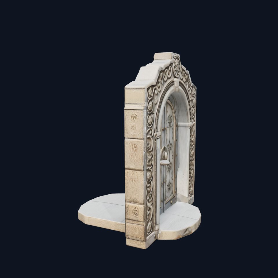 Ornate Medieval Arch Door Model Pack